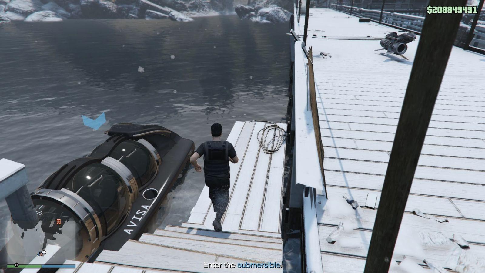 The submersible at the Paleto Cove.