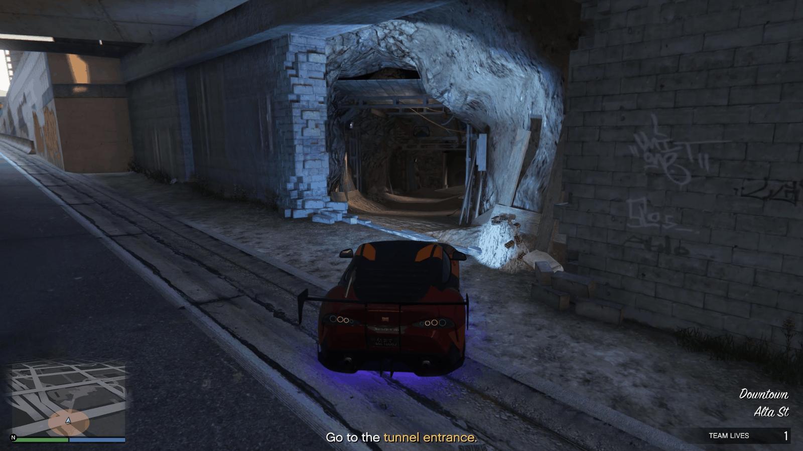 Entering the tunnel