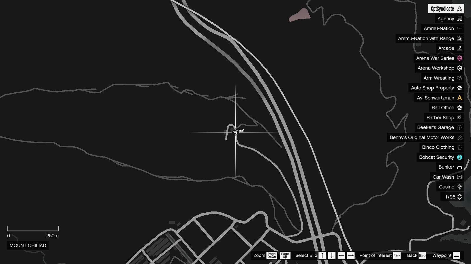 The map shows the location of the lucky clover hanging on a small windmill in a small village at the base of Mount Chiliad.