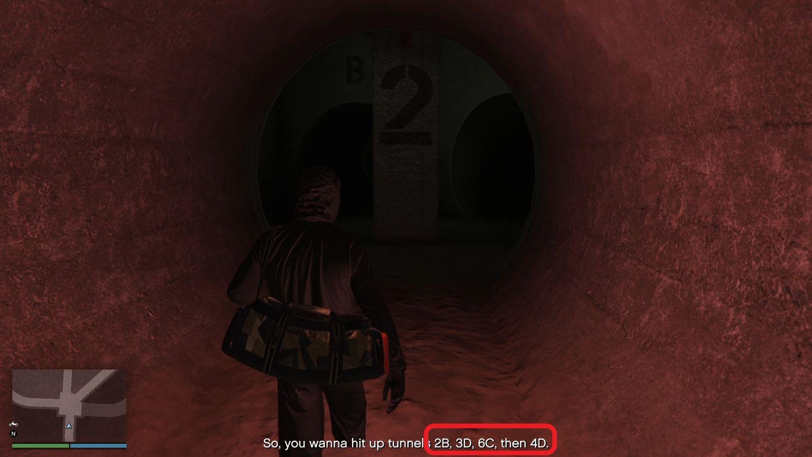 Raf telling us the route to take in the sewer tunnel and the subtitles clearly show it for us.