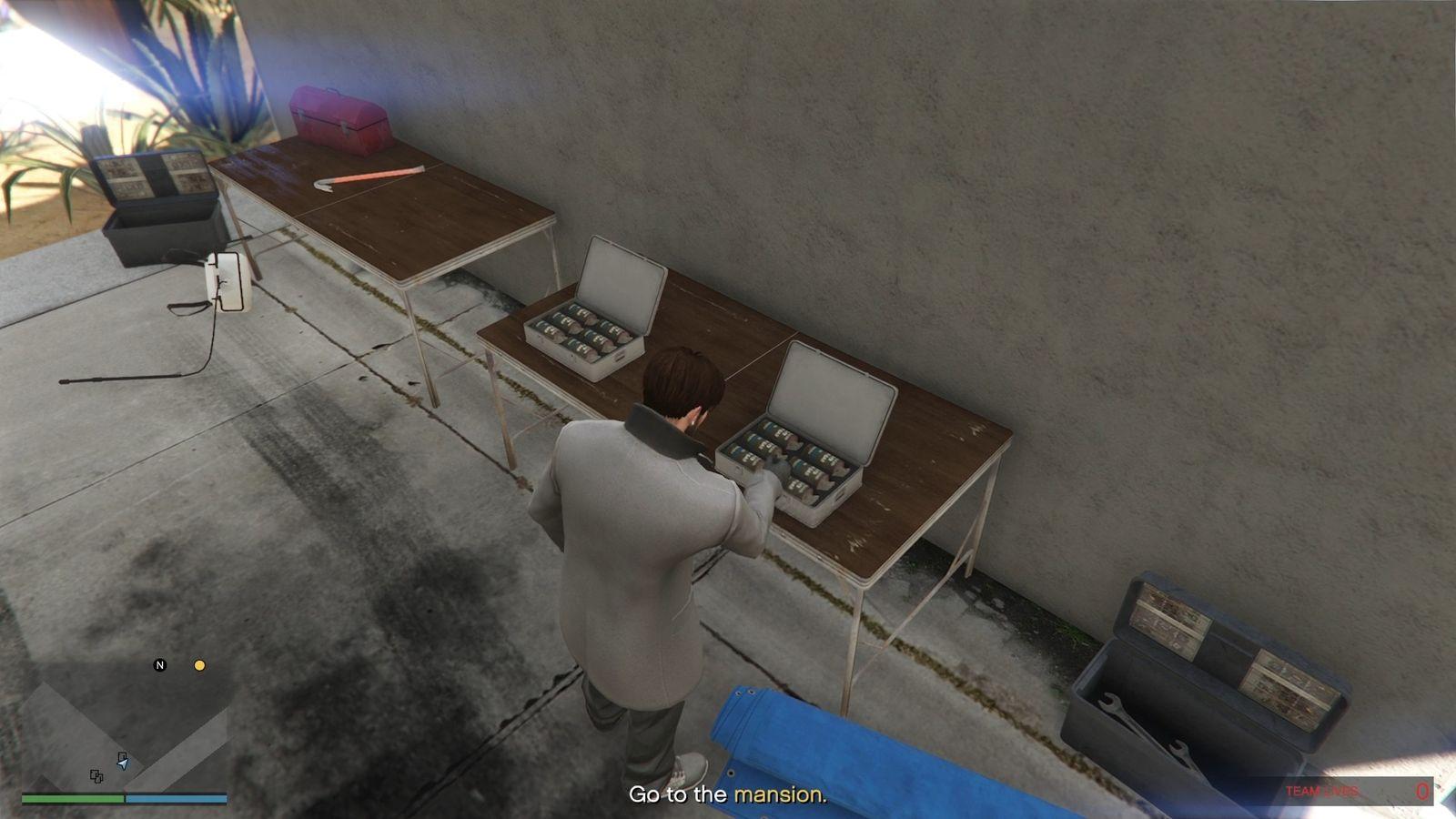 The gas canisters that you can collect on your way to the mansion.