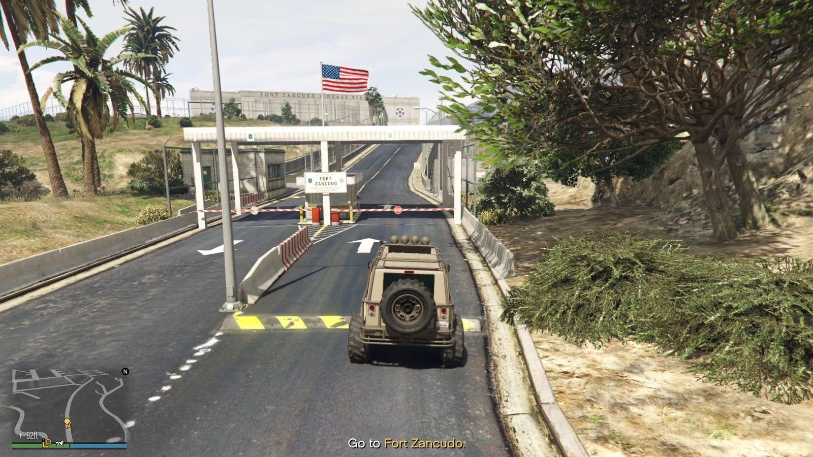 Entrance of Fort Zancudo.