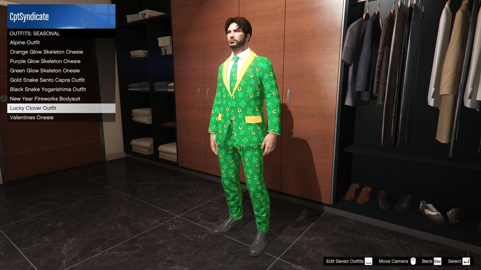 You can find the Lucky Clover Outfit under the Seasonal Outfits section.