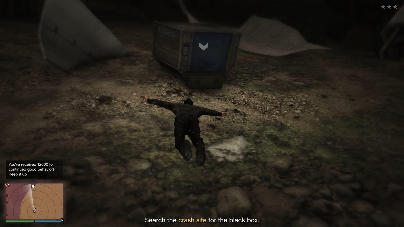 Extra content at the crash site. You must collect all extra loot for the completion of the second challenge.