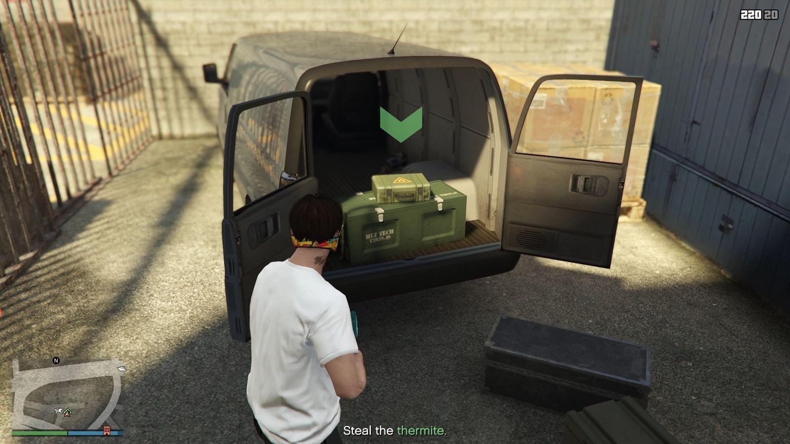 Thermite in the back of a van.