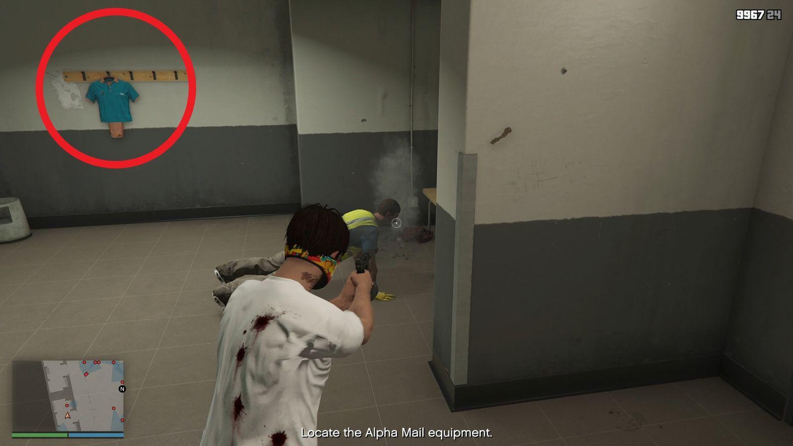The worker and the Alpha Mail Outfit (highlighted in red).
