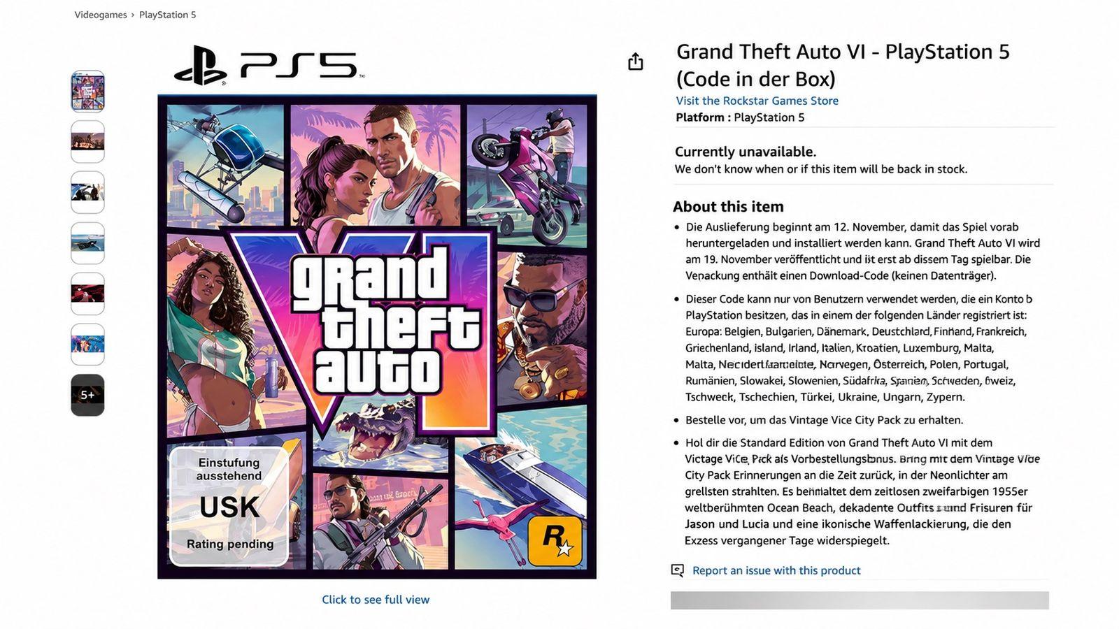 GTA 6 physical pre-orders sold out on Amazon France amid a retailer price war that cut the price to around €60.