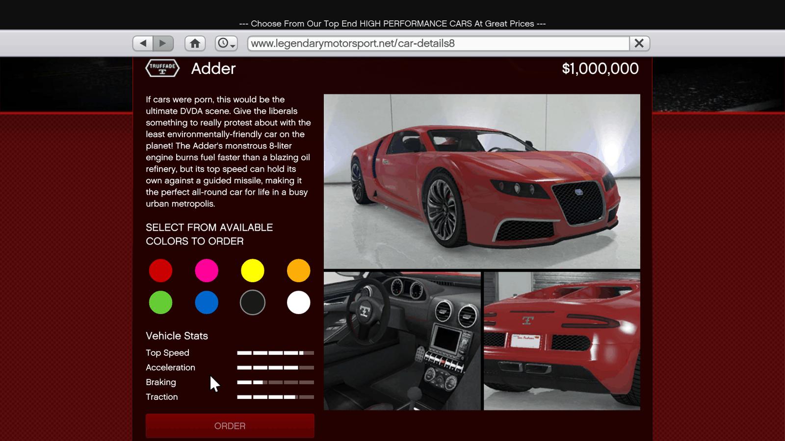 Truffade Adder Legendary Motorsports Store Page