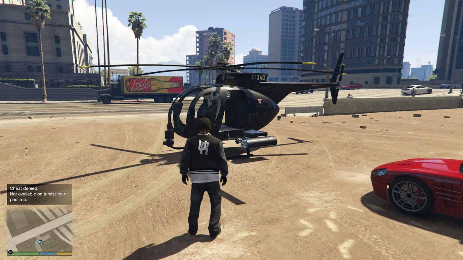 GTA 5 cheat blocked message shown when a code is entered during a mission.