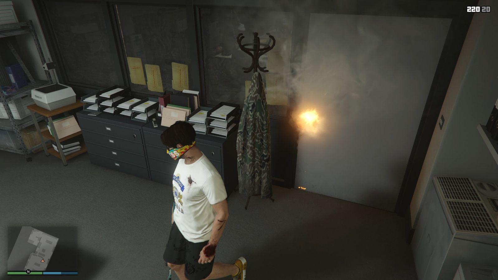 Thermite used on the office door.