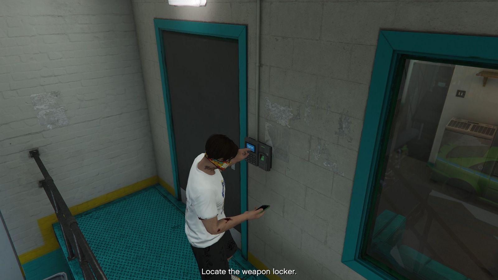 The keypad that you must hack to get inside the locker room.