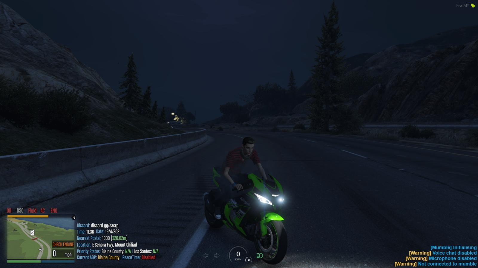 Bike engine failed as another player hit the bike with their car — form of VDM