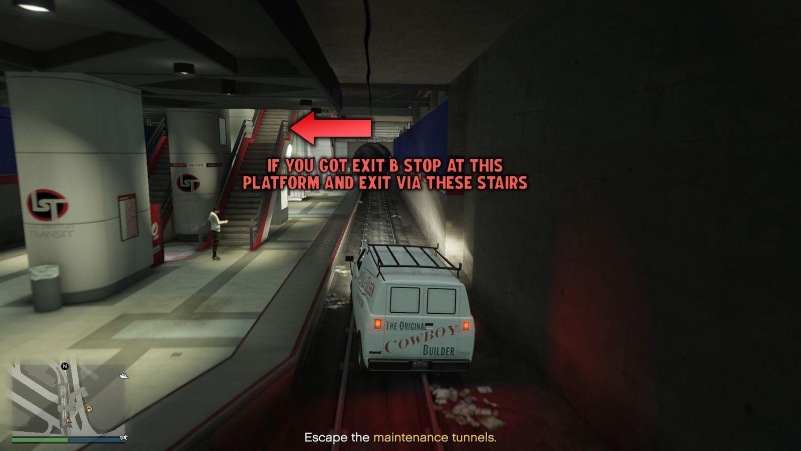 You can exit the maintenance tunnel via these stairs, if you got Exit B like us.