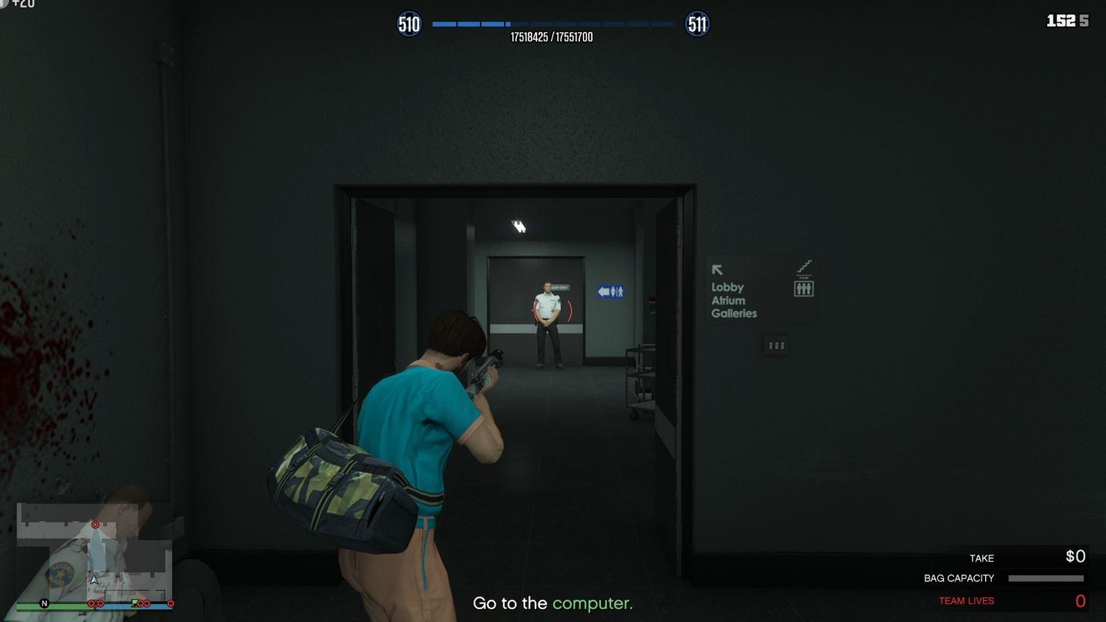 The guard who was watching from the corridor.