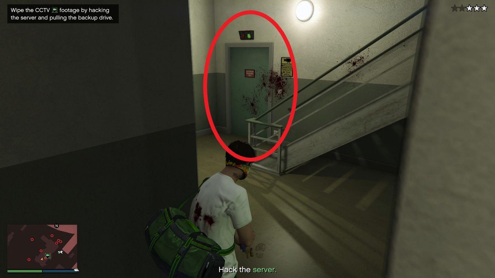 The room with the security laptop.