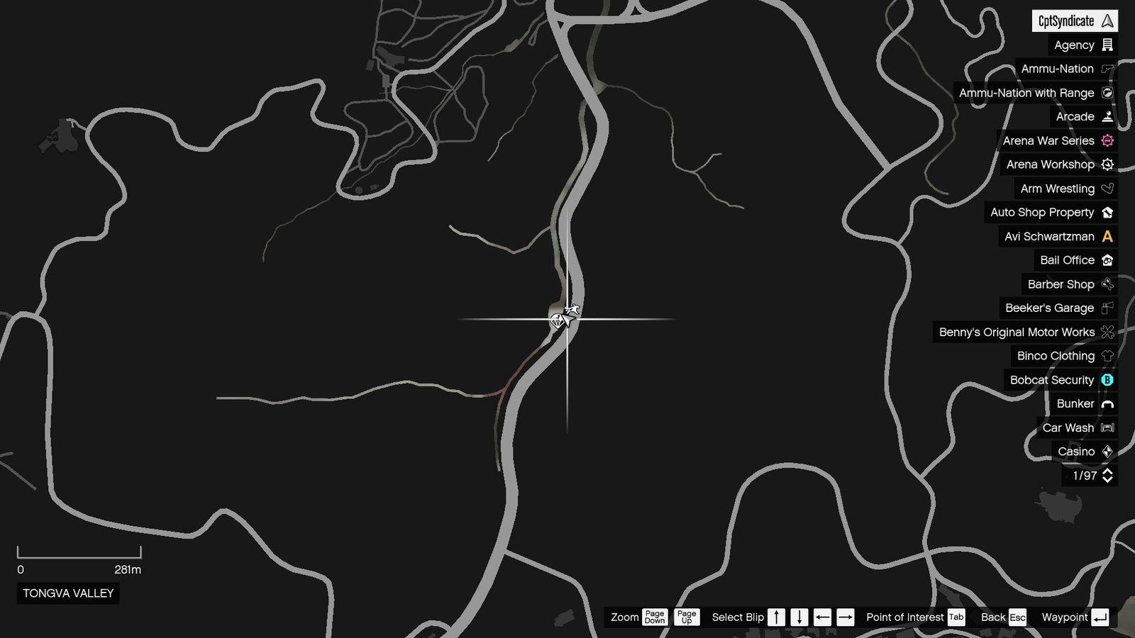 The map shows the location of the lucky clover in Tongva Valley.