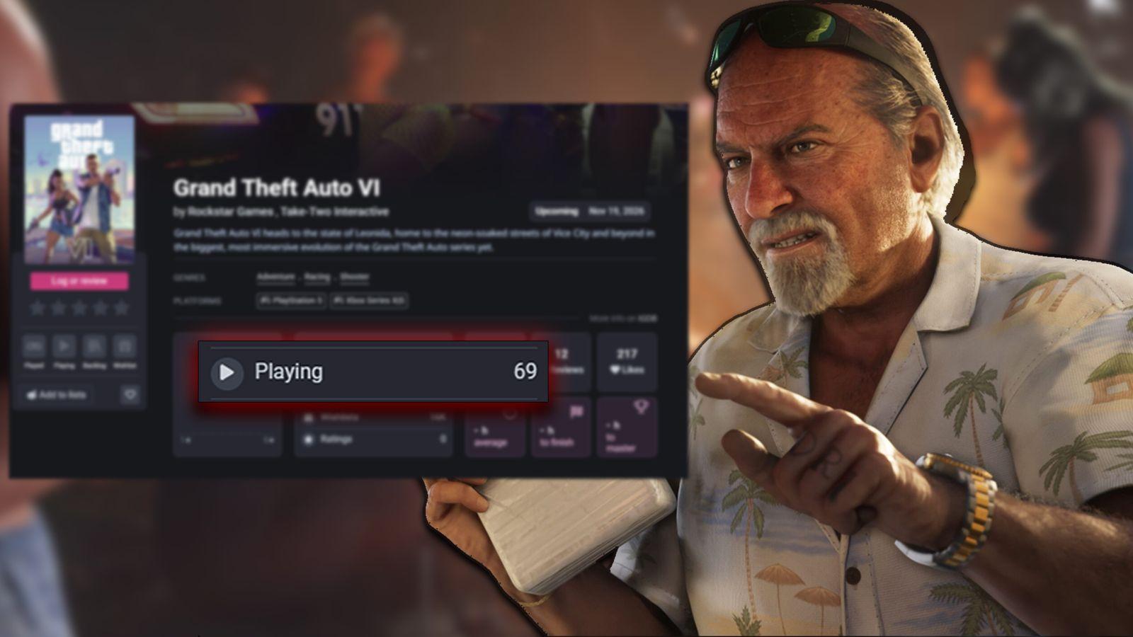 A tracking site lists dozens of users playing GTA 6.