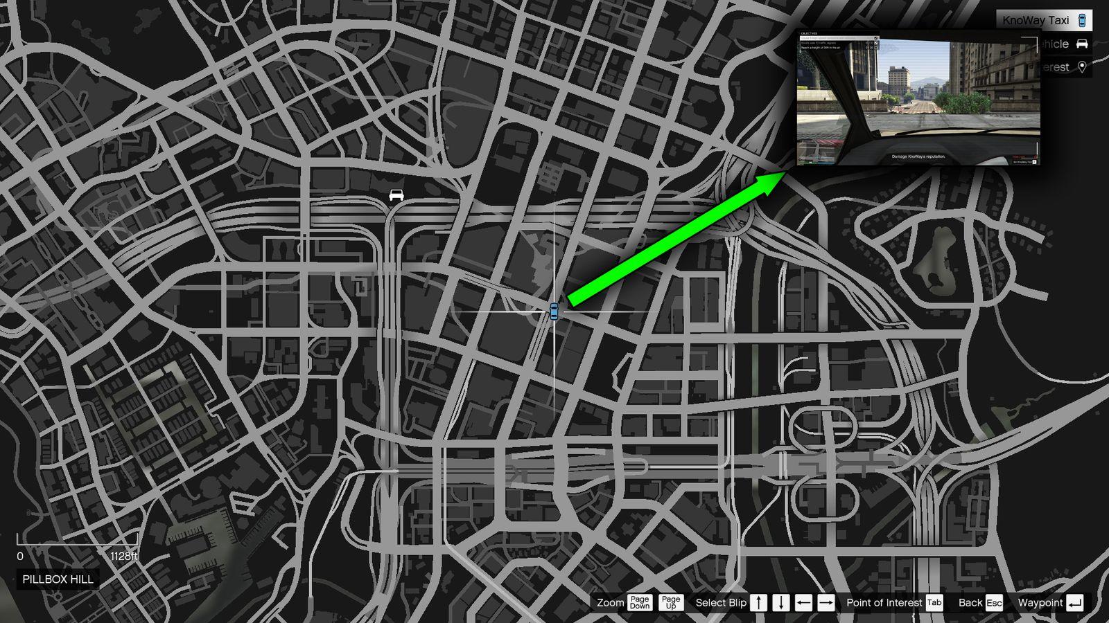 The location of the gap on the map.