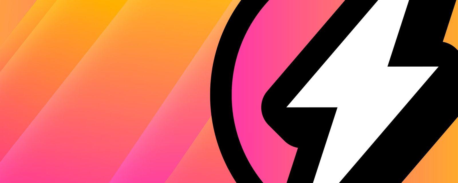 Flash FM’s white lightning emblem against orange, pink and black bands.