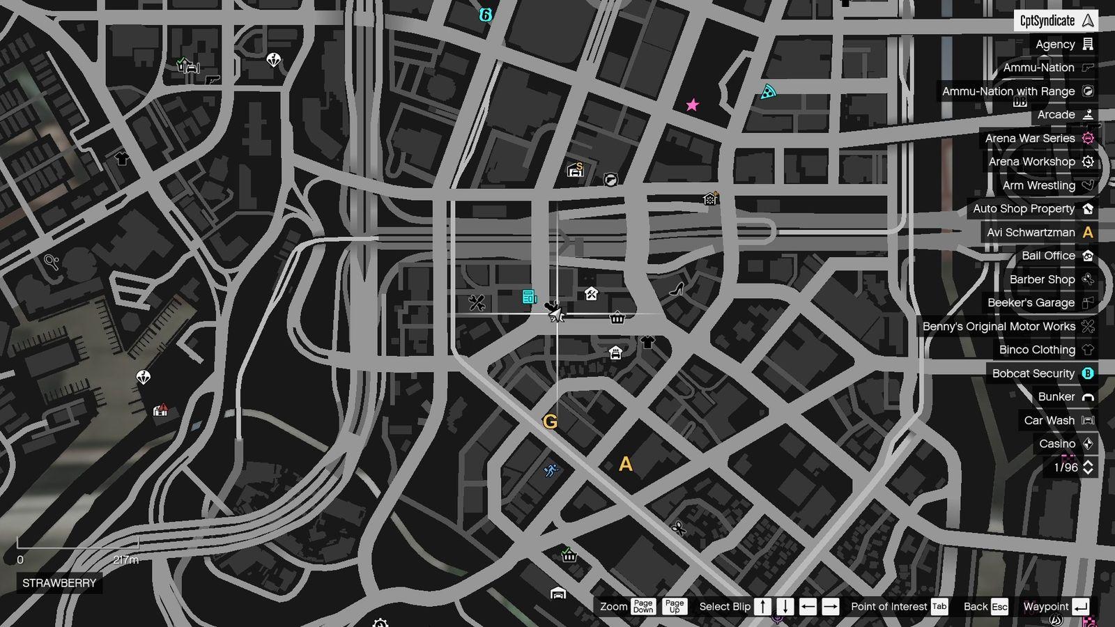 The map shows the location of the Golden Clover in Strawberry.