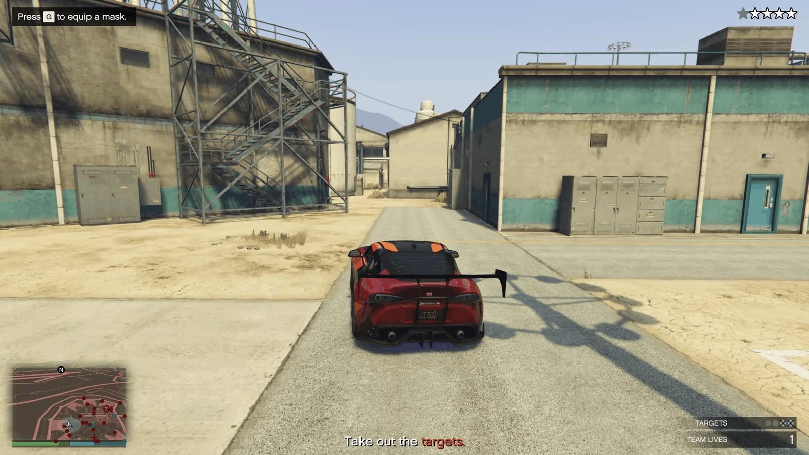 The buildings you need to go in between