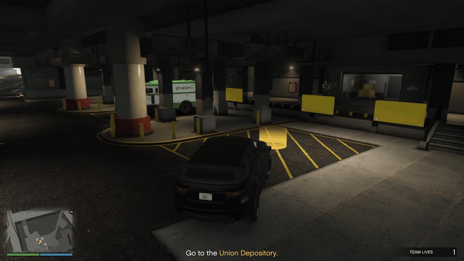 Driving the security vehicle to the union depository parking lot