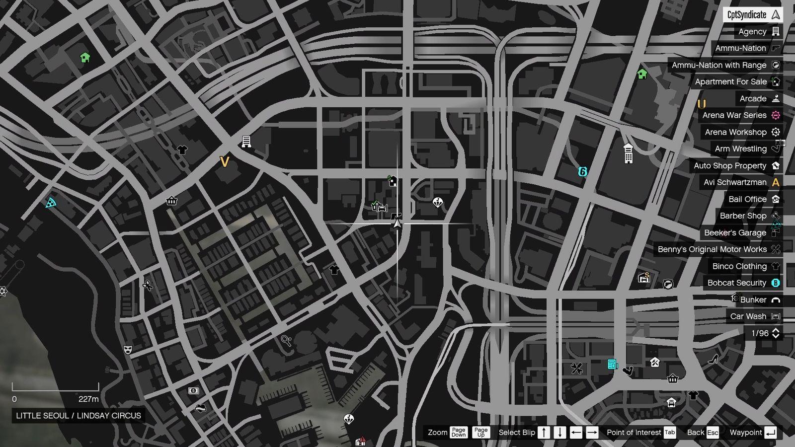 The map shows the location of the Golden Clover in Little Seoul.