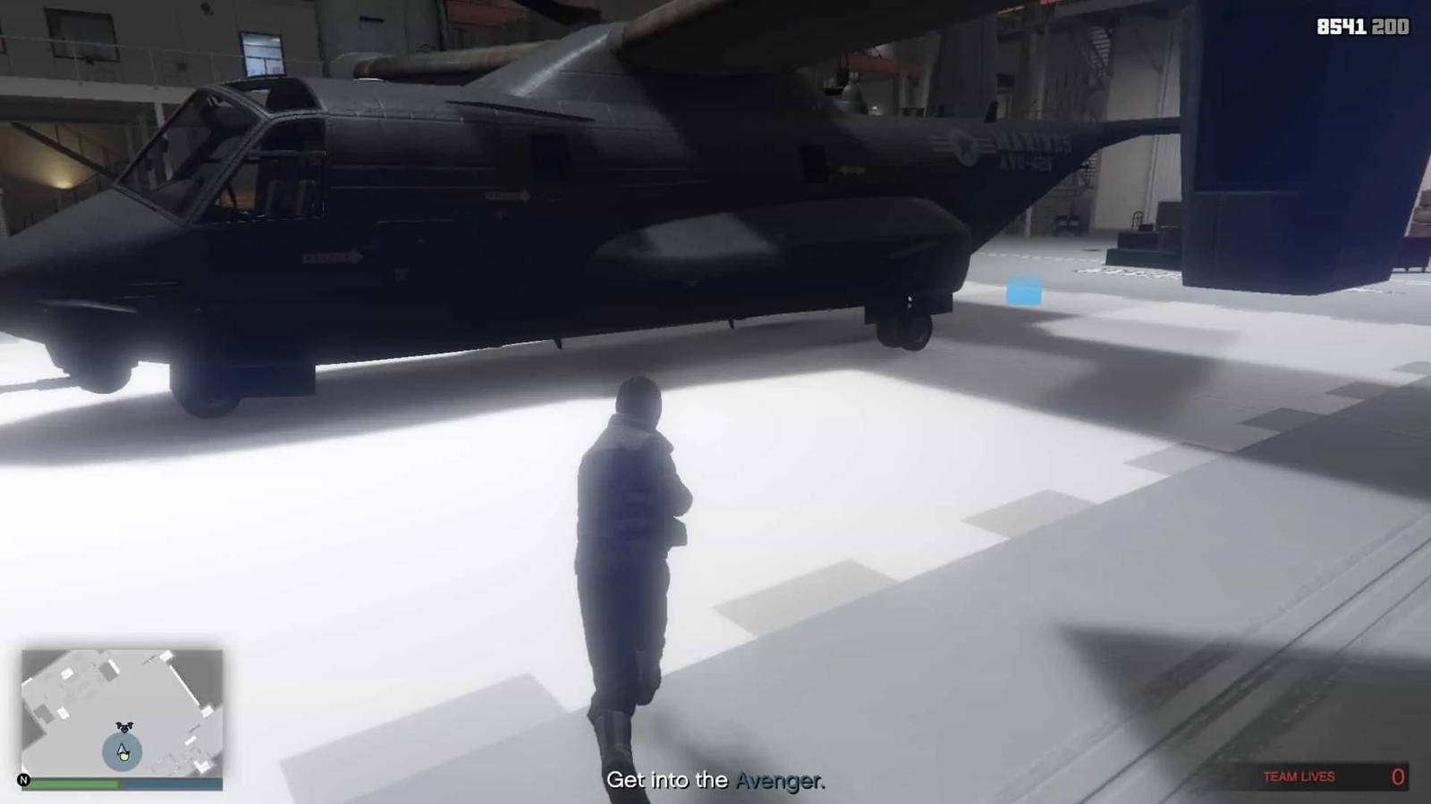 Getting to the Avenger after turning on the power
