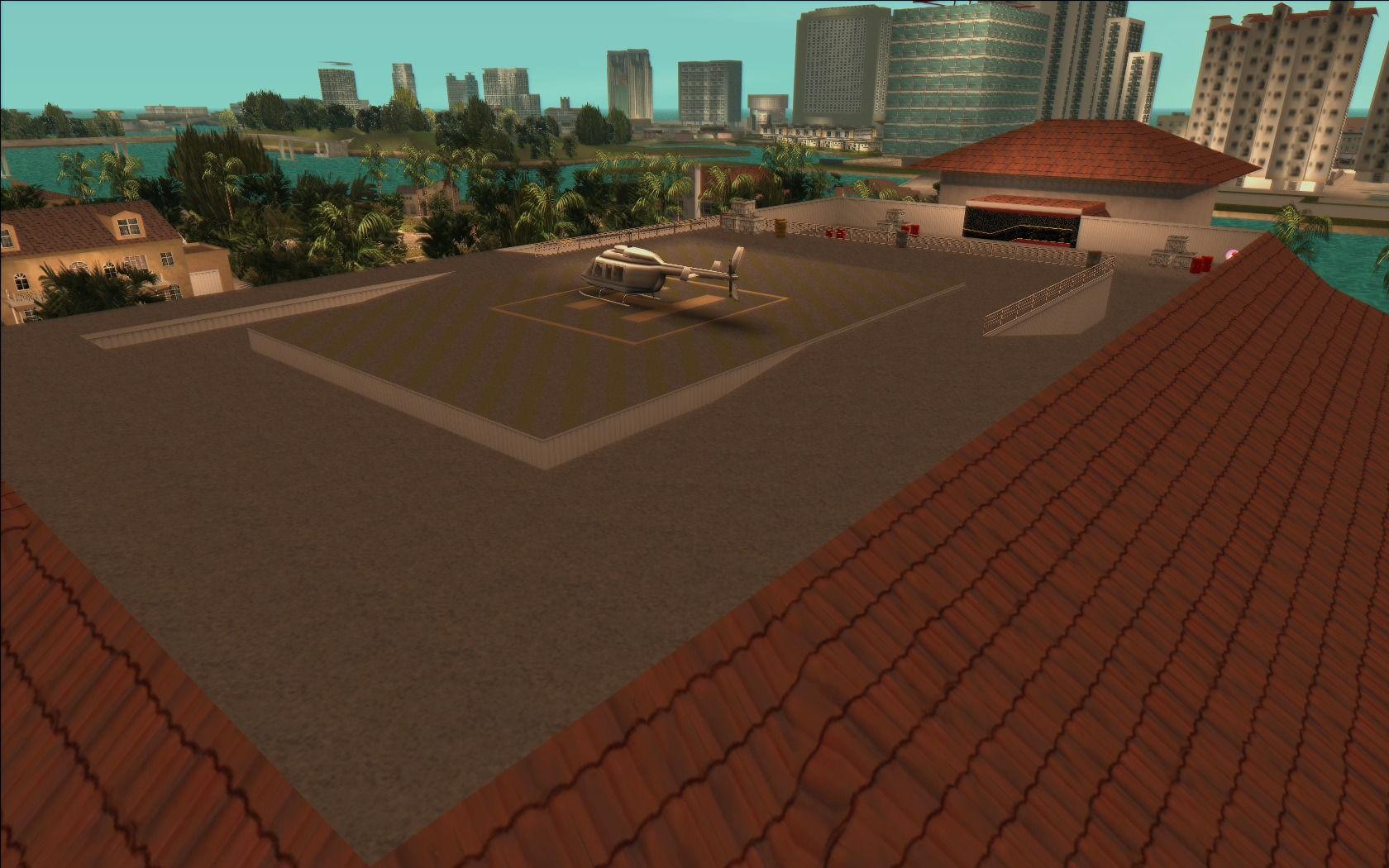 Rooftop of the Mansion with a helipad.