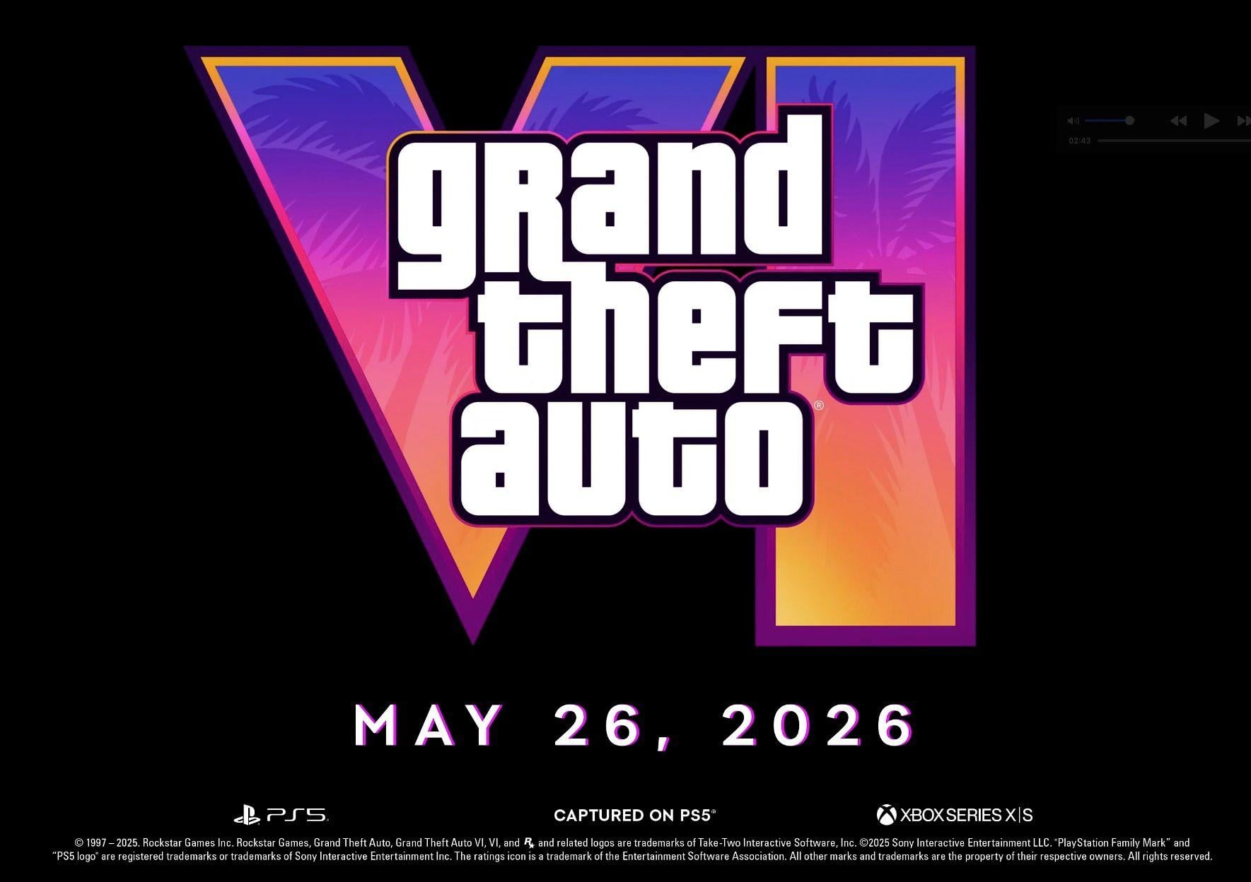 The second GTA 6 trailer was captured on a base PS5 console.