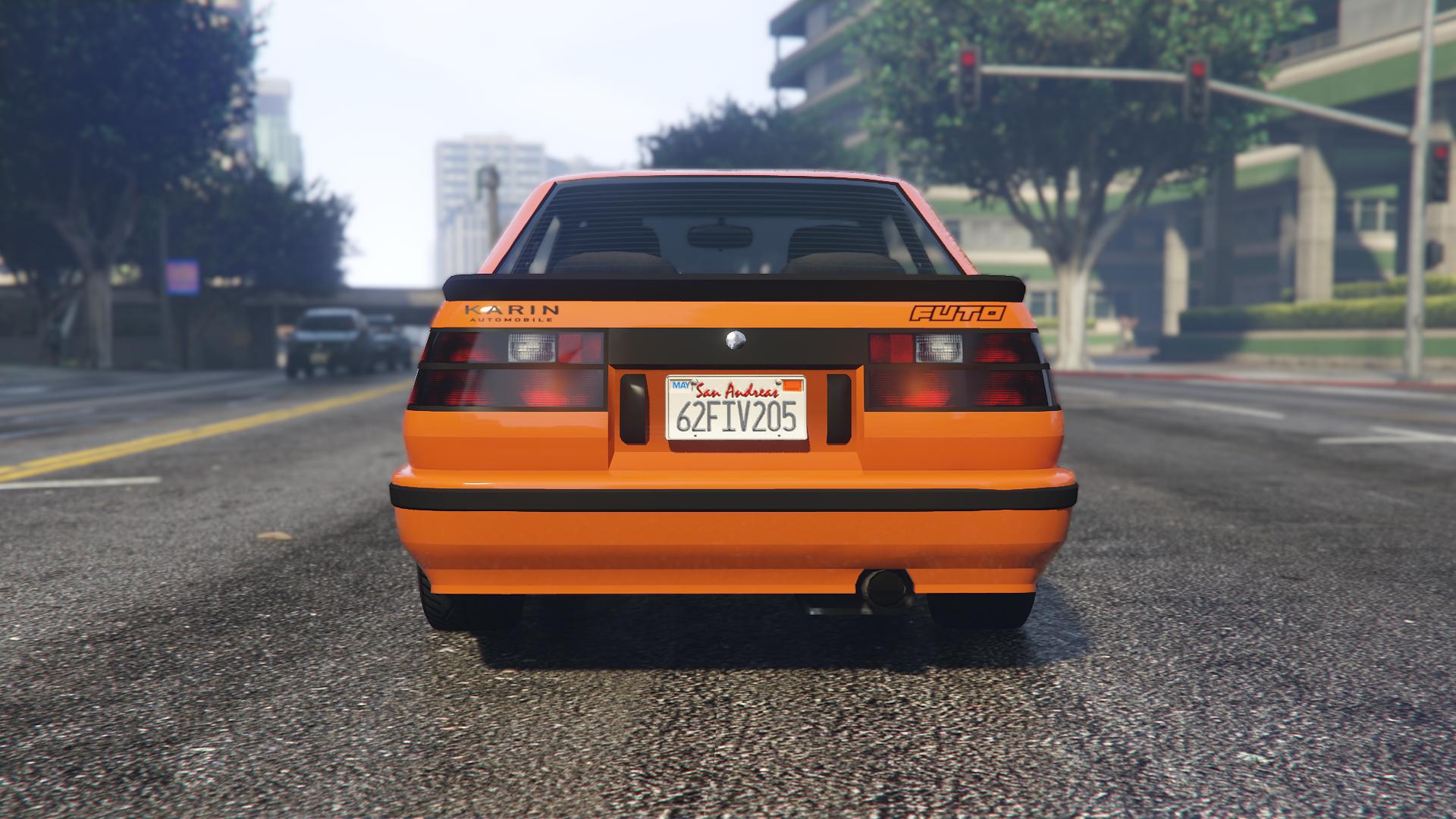 The back of the Karin Futo as seen in GTA Online.