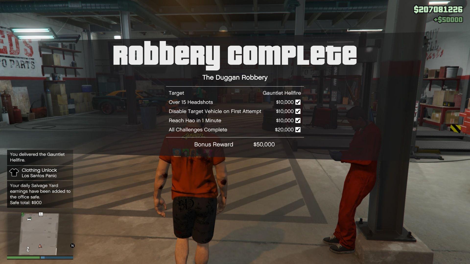 The Duggan Robbery Complete along with all the bonus challenges.