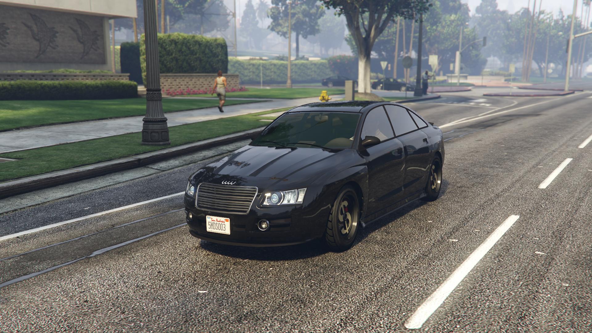 Michael's unique black Obey Tailgater as seen in GTA 5's story mode.