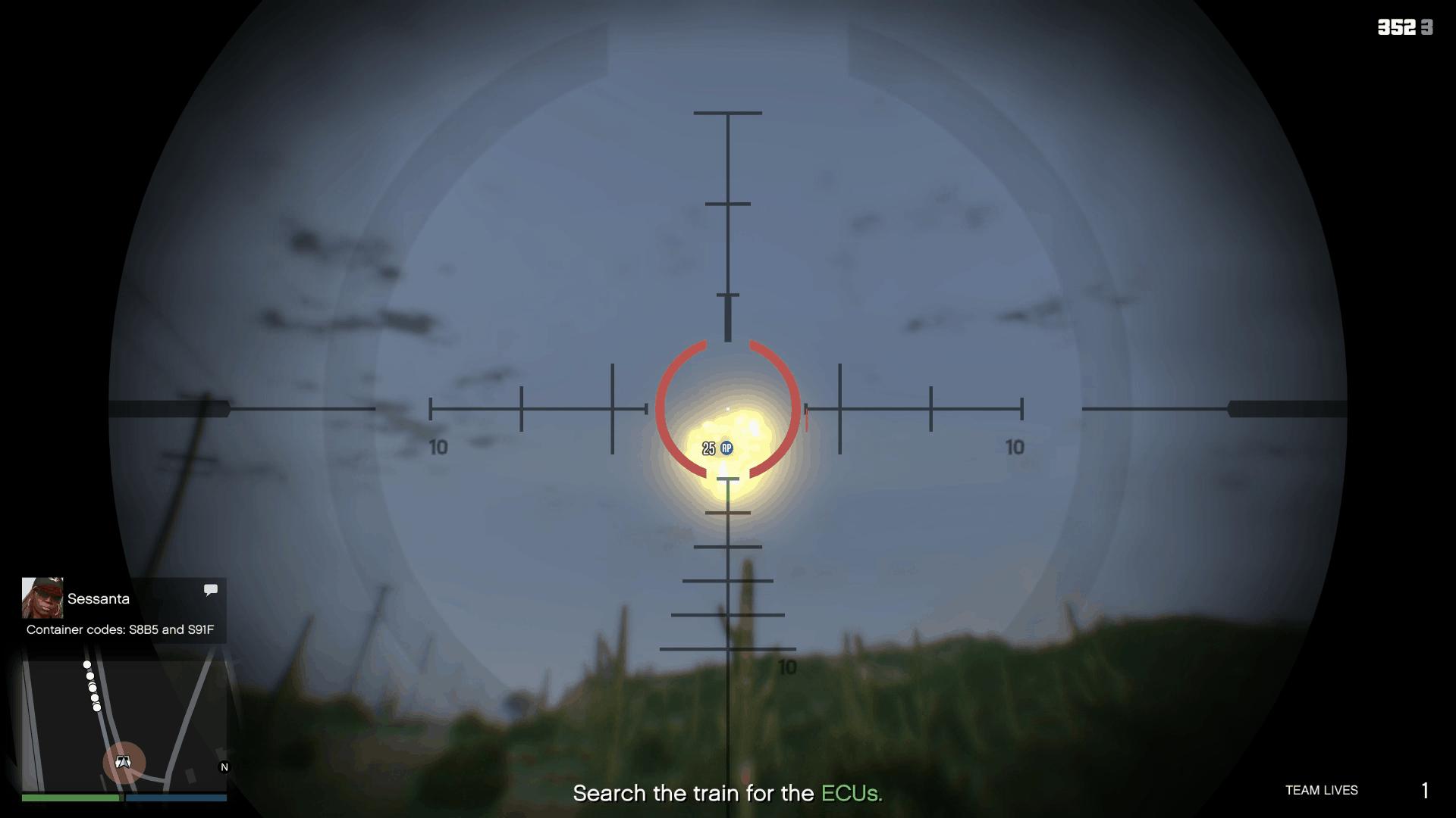 Destroying the armored chopper using the Heavy Sniper Rifle Mk II