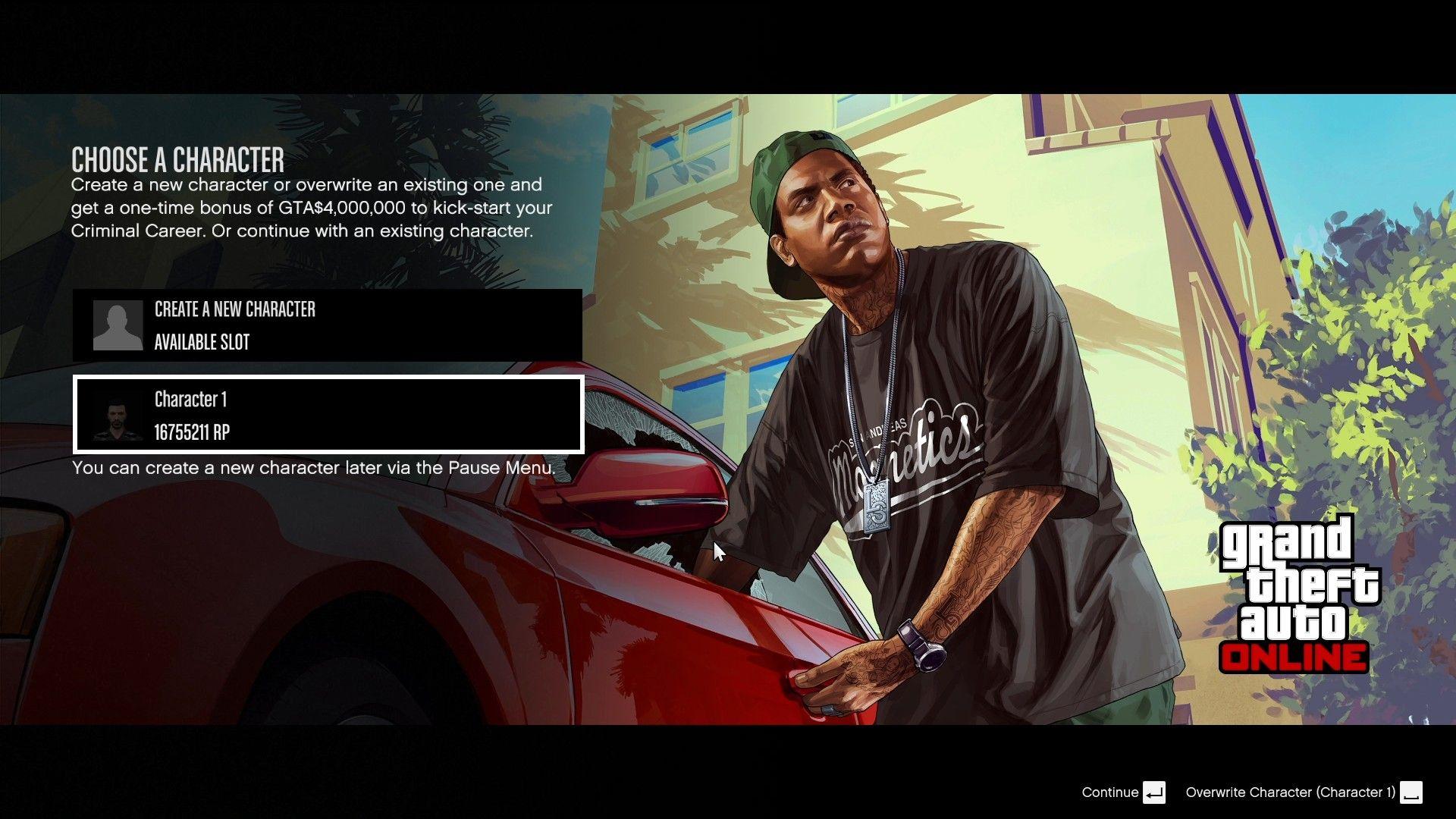 Migration Character Selection.