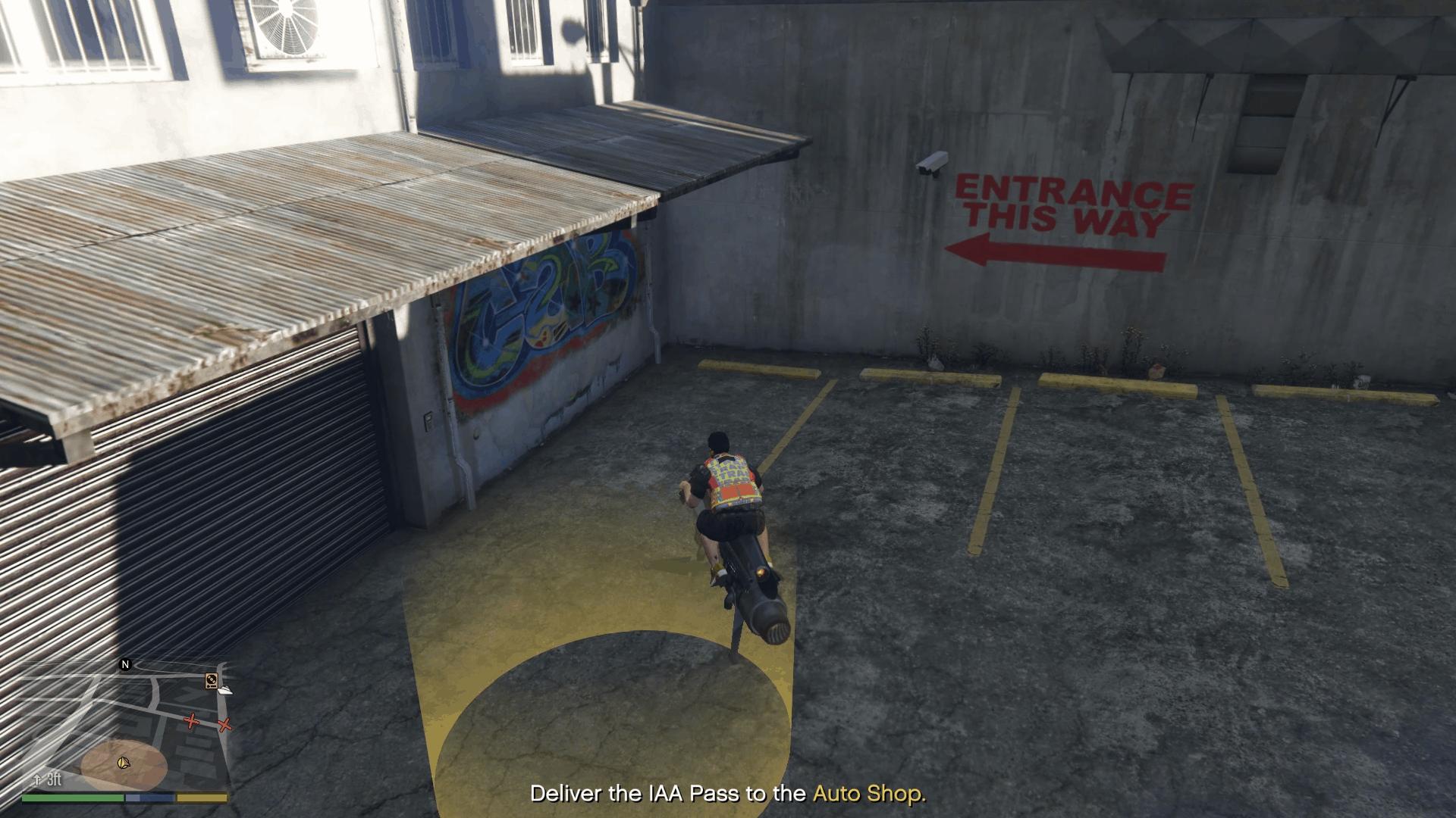 Reaching the Auto Shop and delivering the security pass