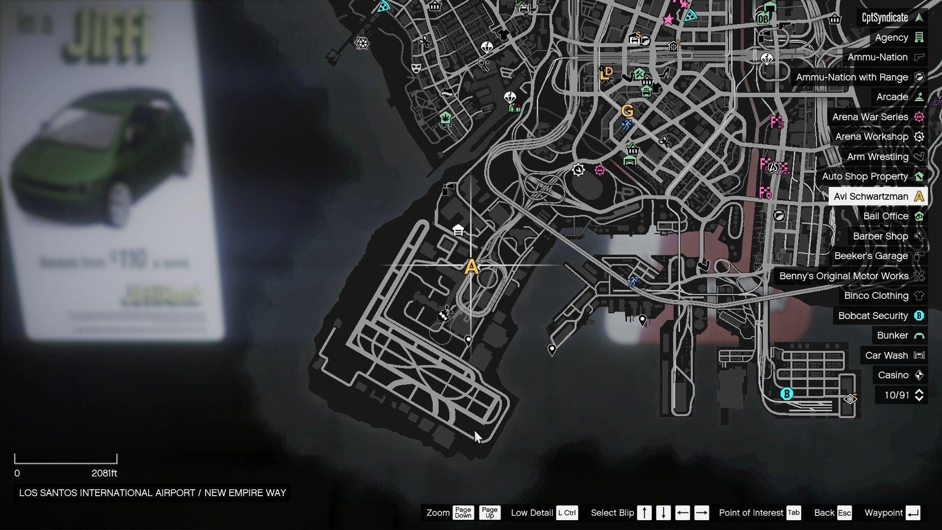 The location of the mission, Tunnel Vision, on the map.