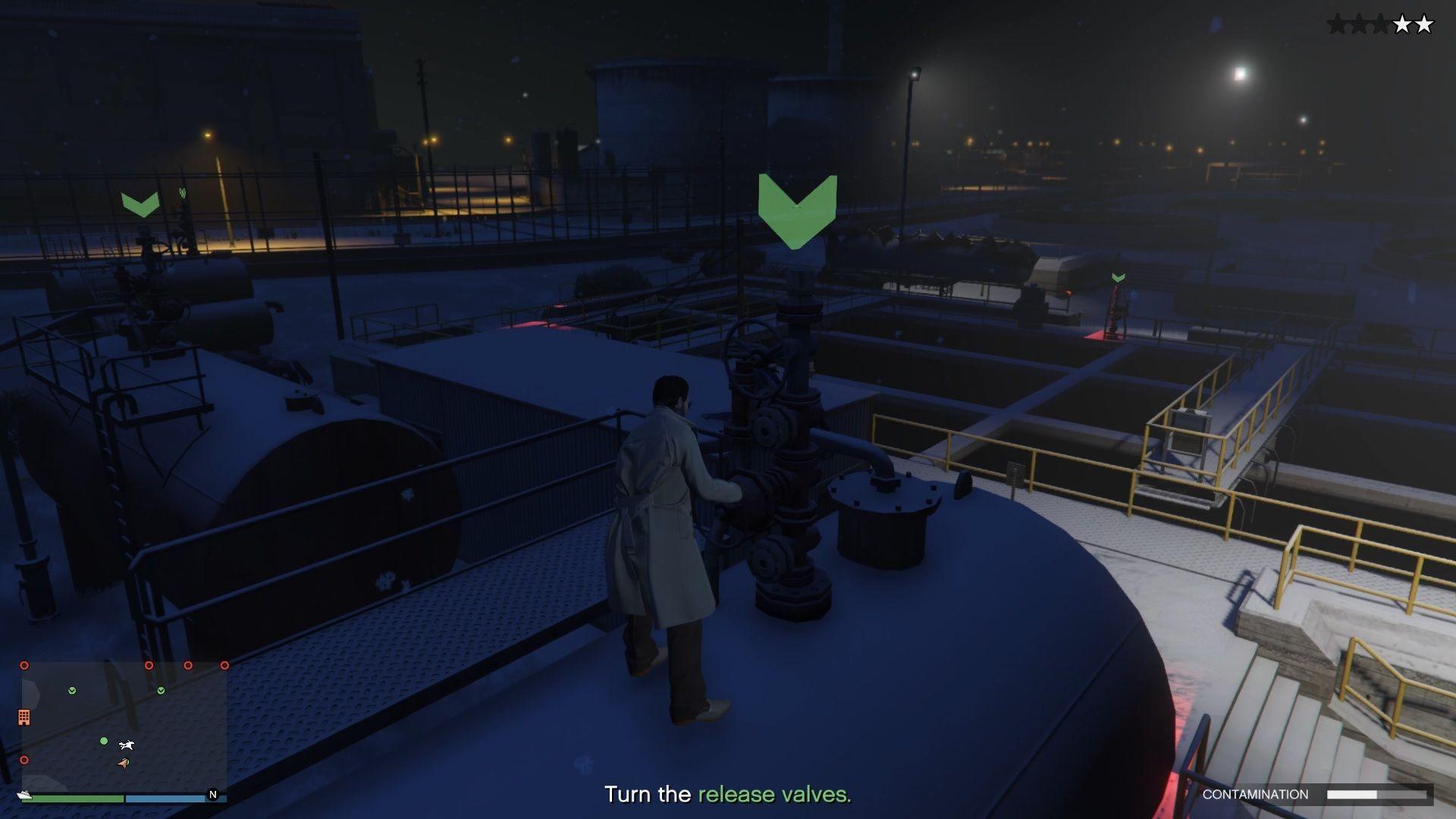 Releasing the valves to contaminate the plant.