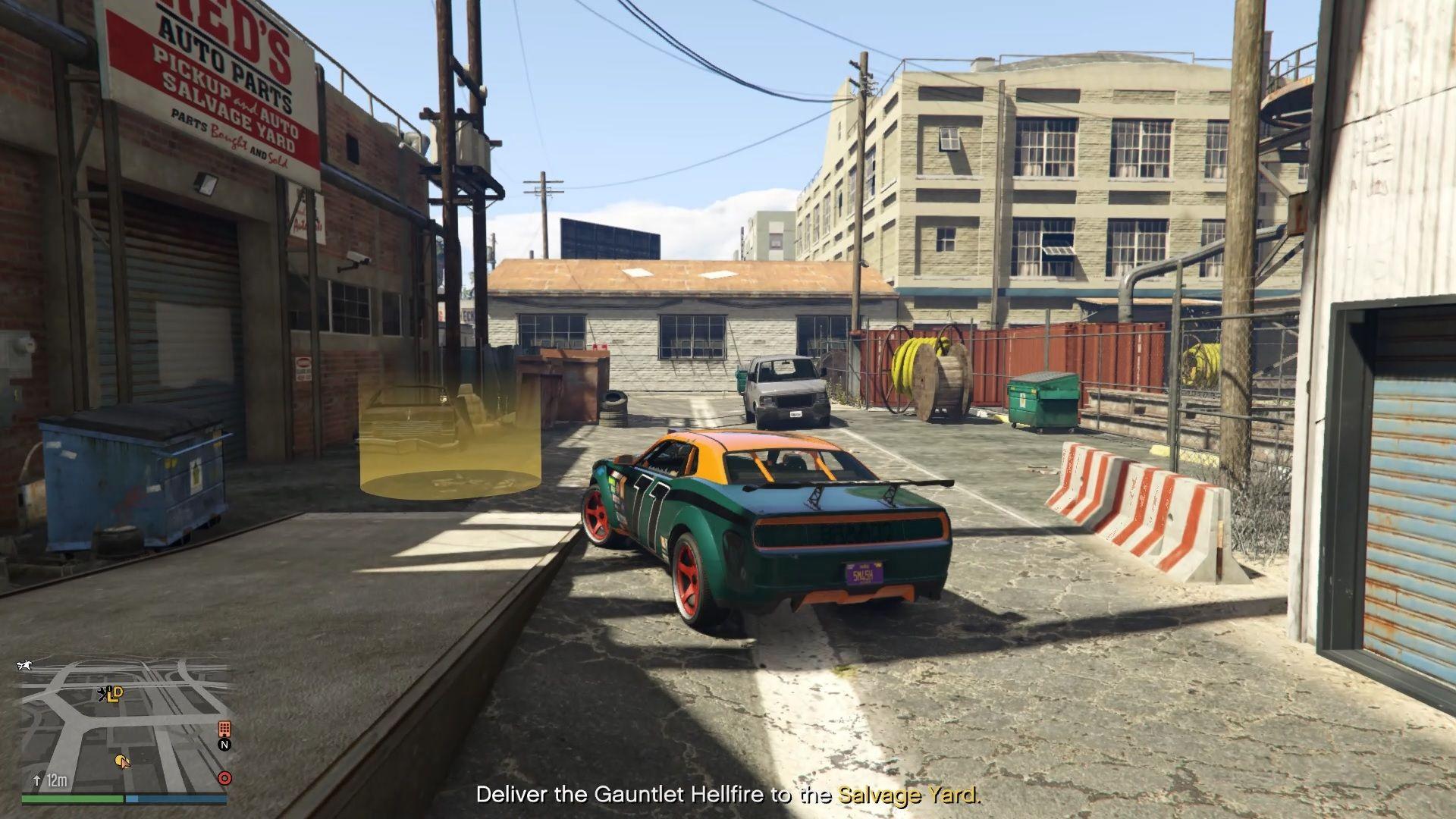 Delivering the [[Bravado Gauntlet Hellfire]] to the Salvage Yard.