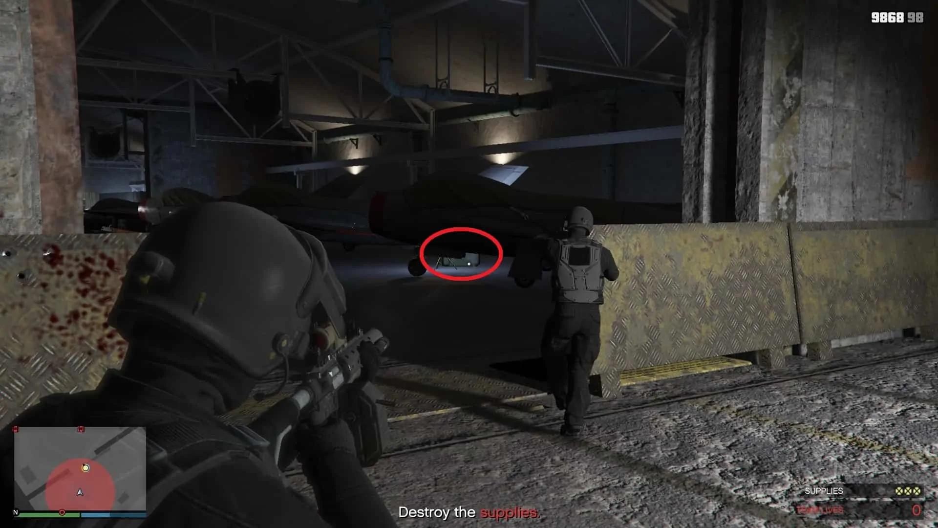 Fourth supply box in the hangar by the plane to the right