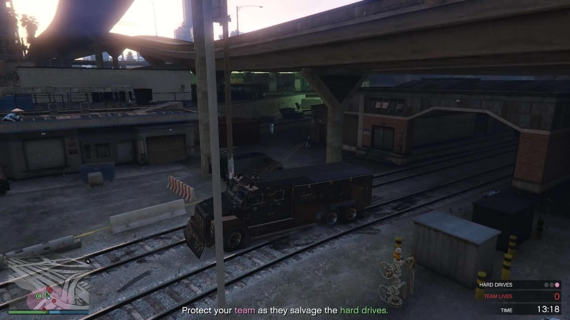 Killing the enemies around the salvage points while in the van before salvaging