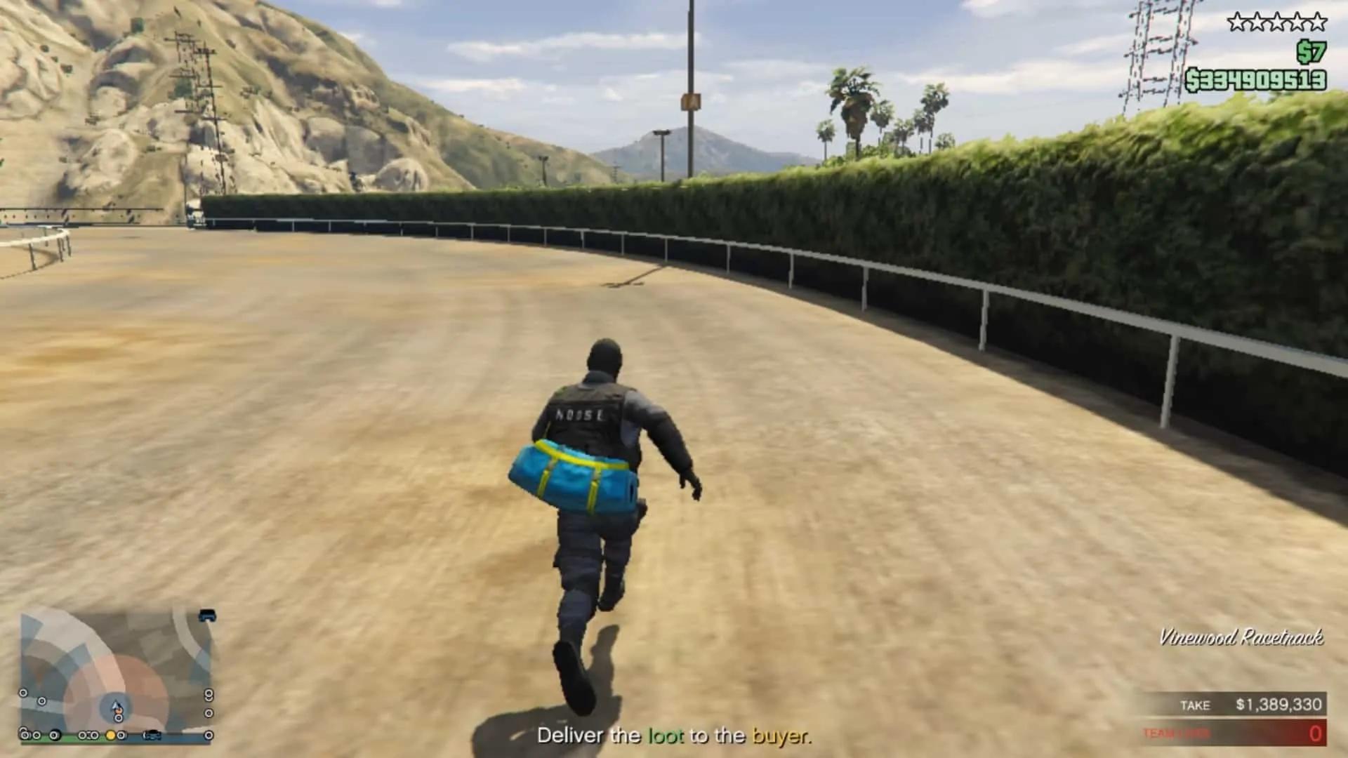 Running to the right hand side of the race track