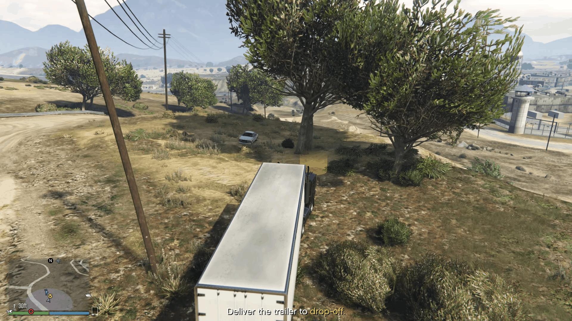 Delivering the trailer to the drop-off site