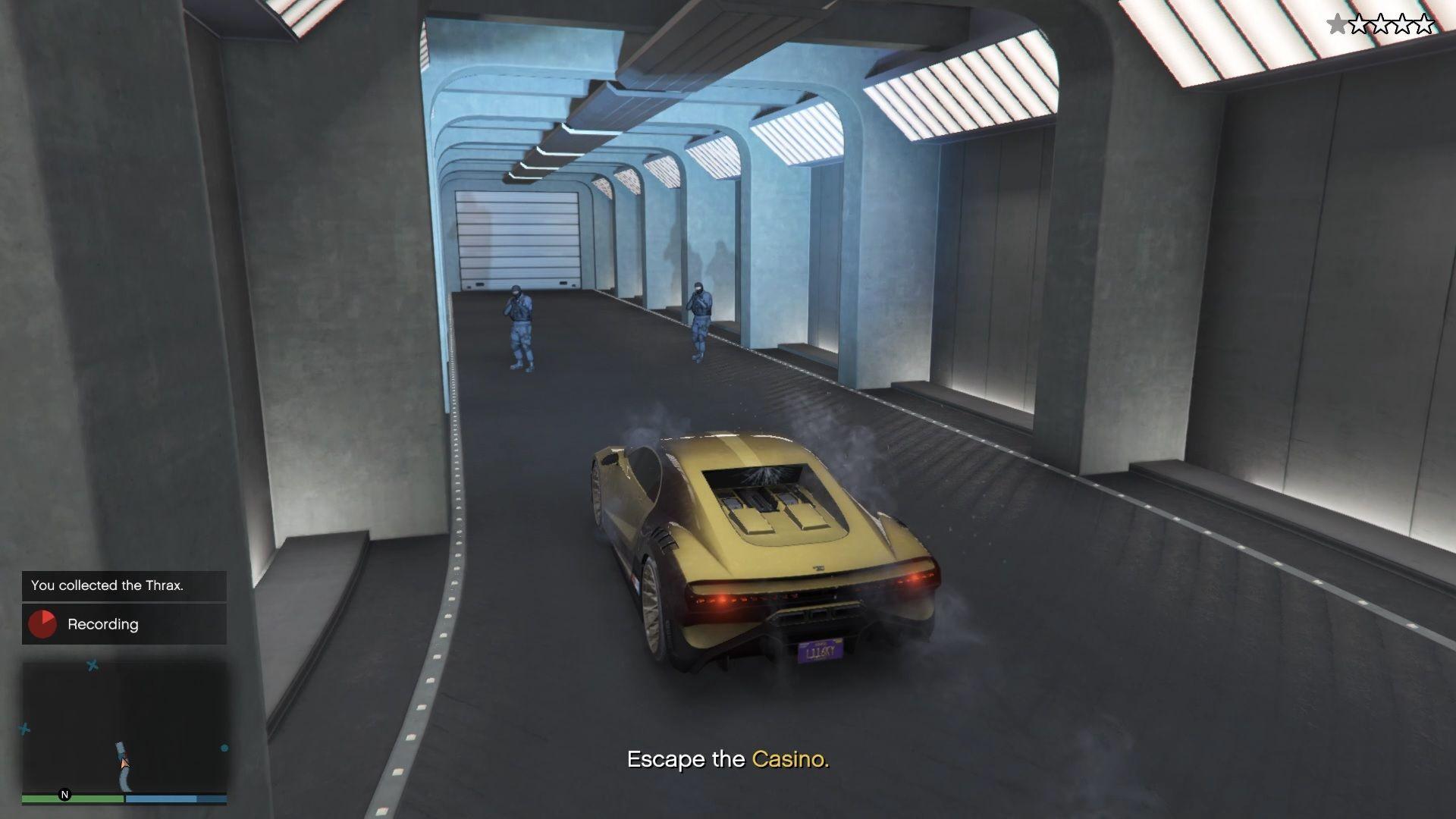 Once done, quickly run back to your car and drive to the exit through the tunnel.