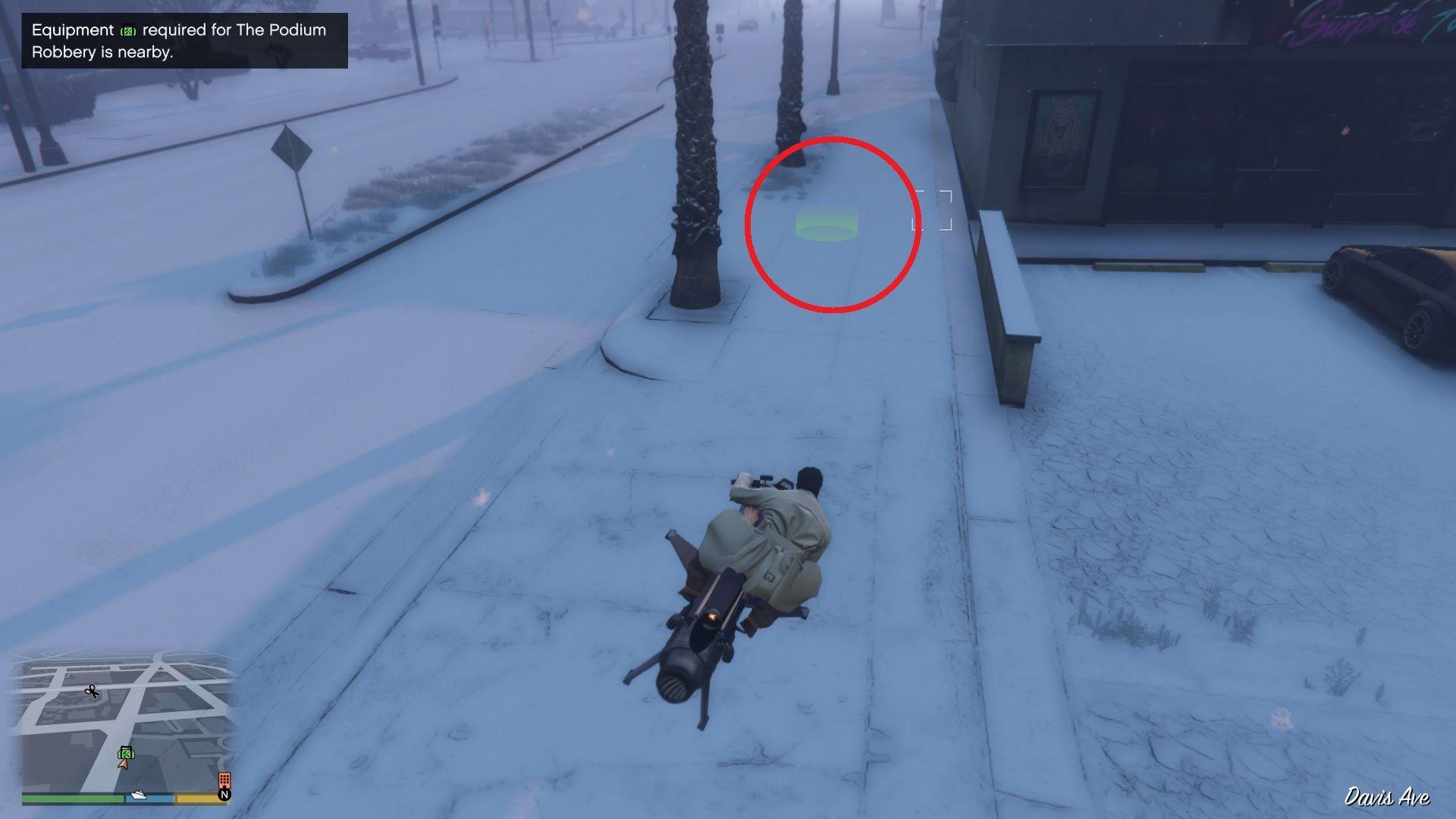 Walk up to the green marker, and you will get an option to interact with it to start the task.