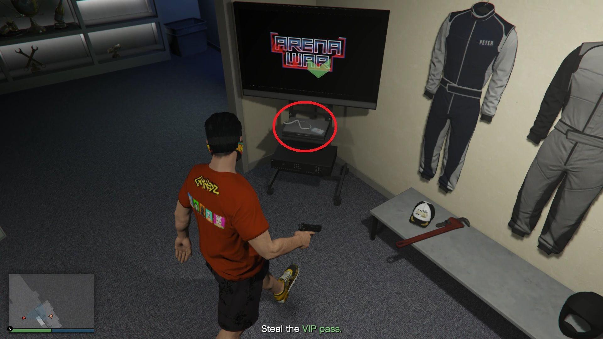 In our case, it was on the TV stand.