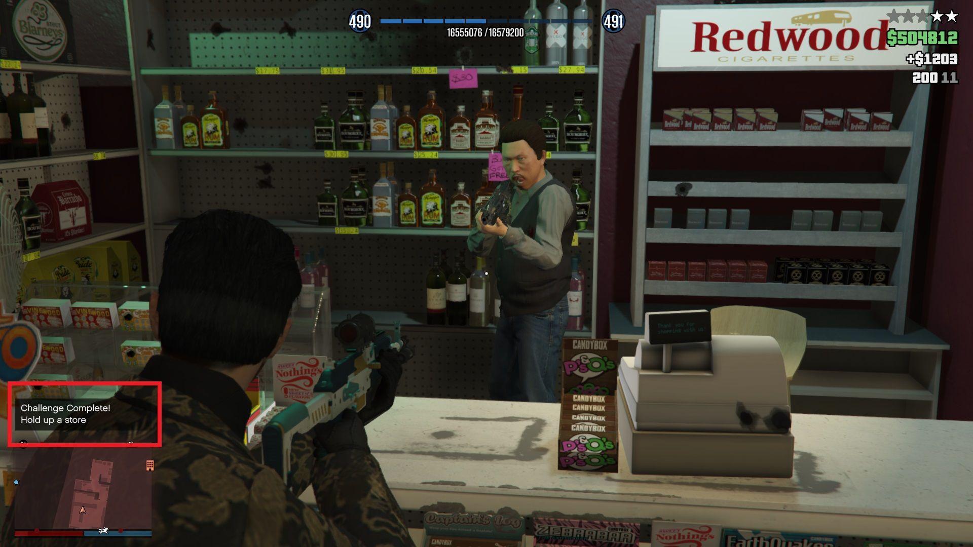 'Hold up a store' daily challenge completed.