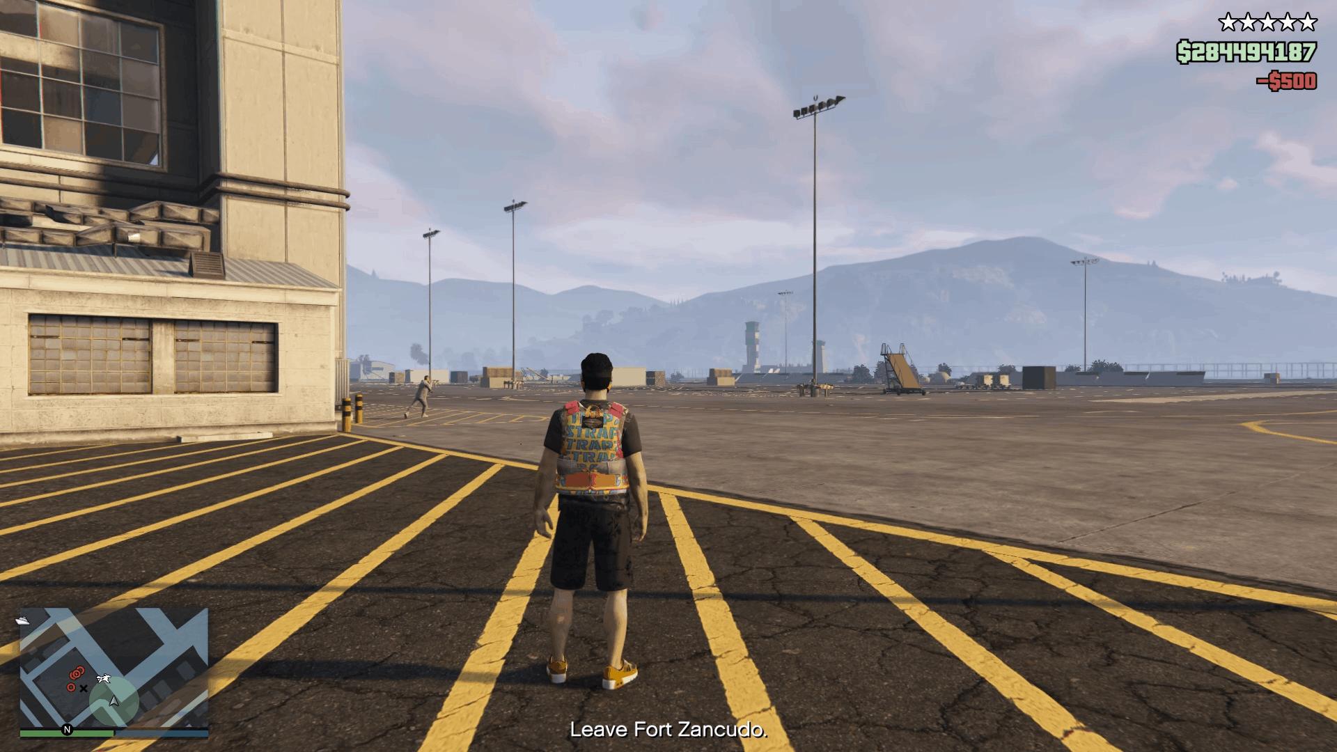 Spawned right outside the hangar on the left side