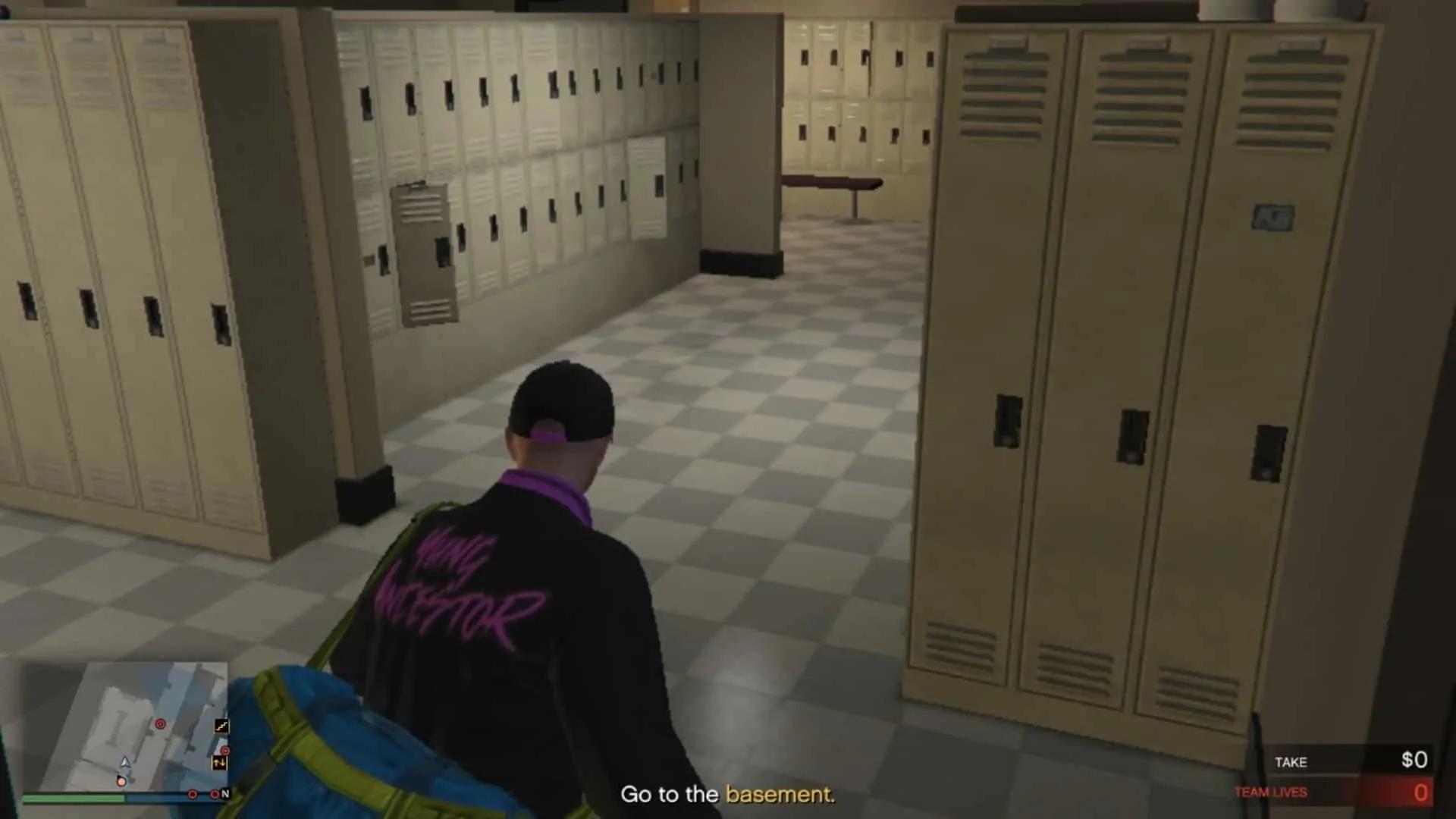 Going through the laundry room