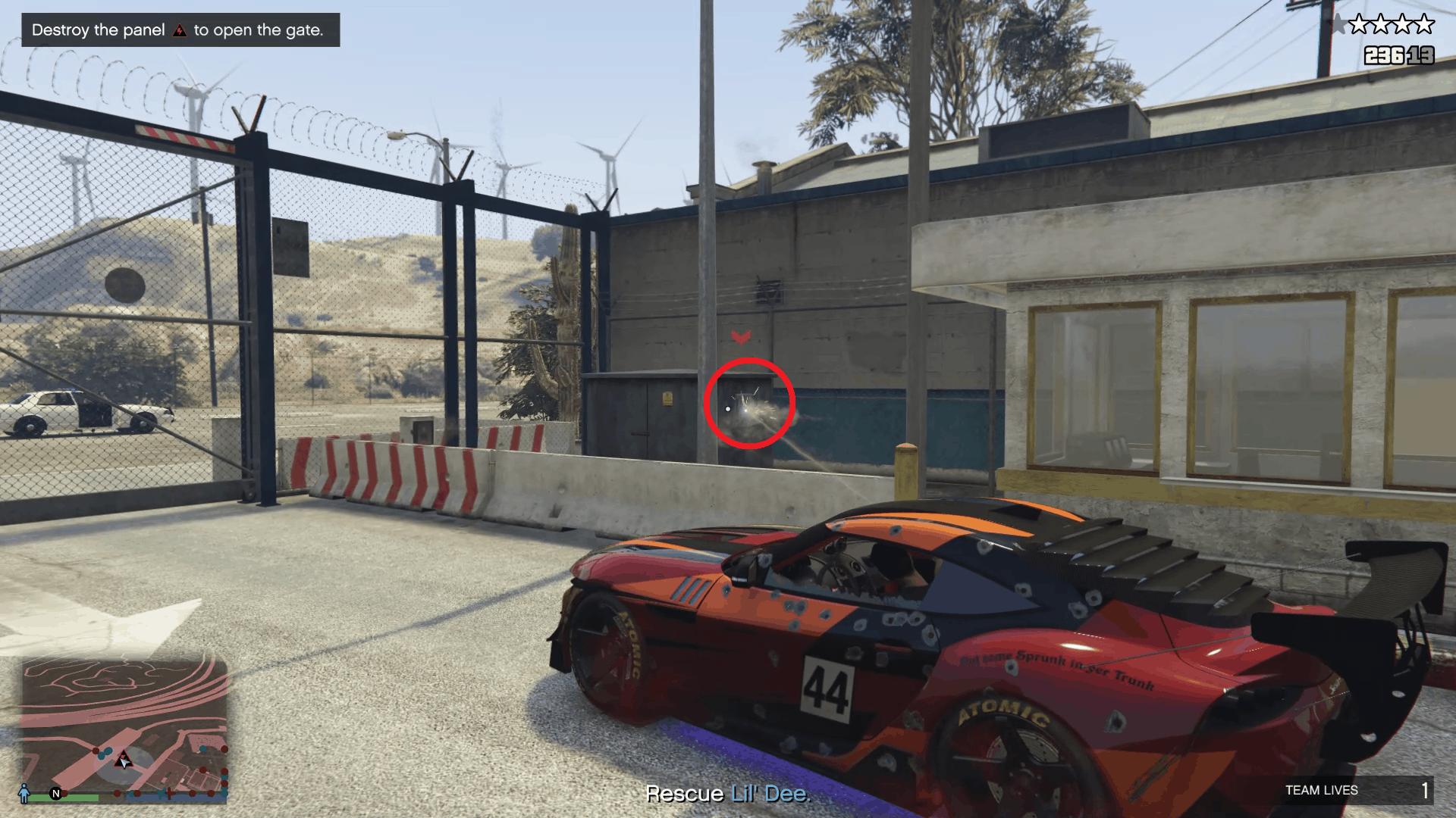 Shooting the last panel to open the final door